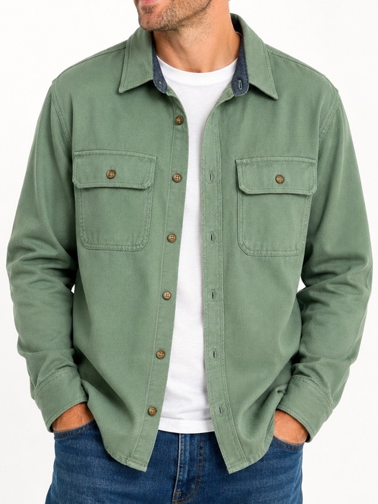 Old Navy Other - Old Navy Green Cotton Twill Utility Shirt Jacket Shacket Button Front Large